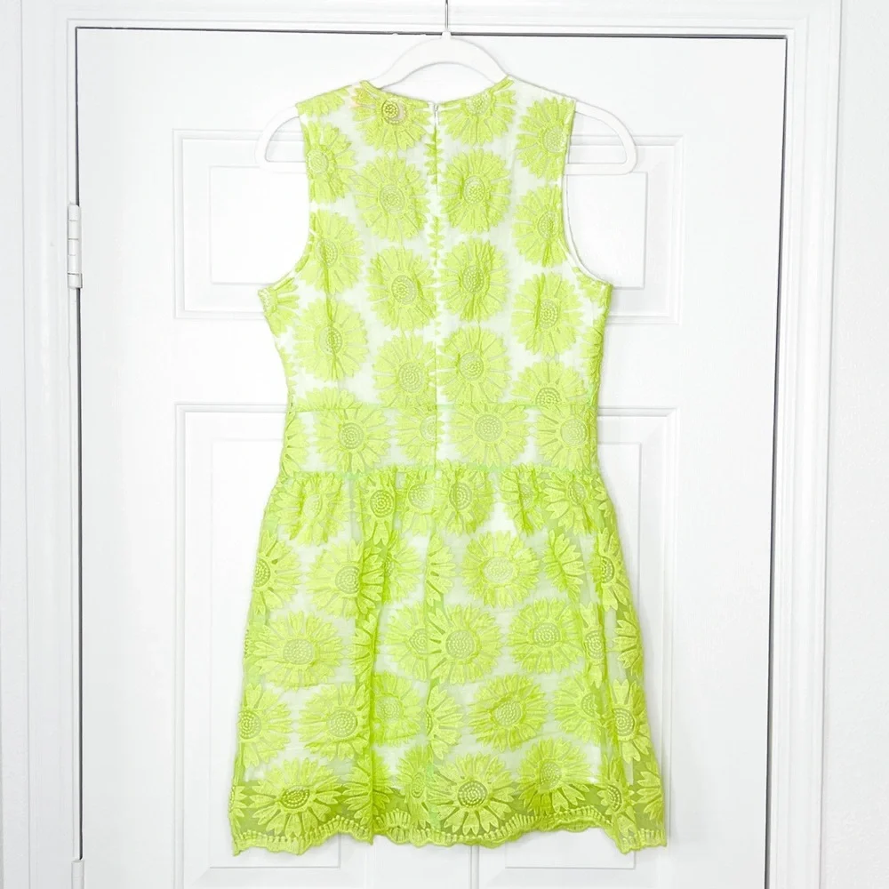 English Rose Neon Floral Embroidered Lace Dress - Picture 5 of 5